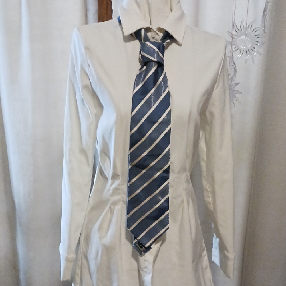 Sarar Blue and White Tie Classic Formal Accessory
